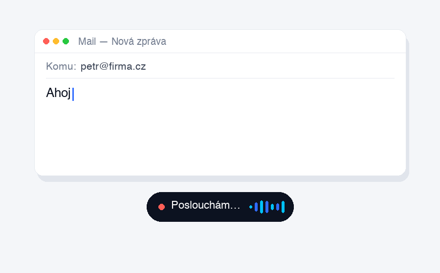 Partner Voice — živá ukázka diktování